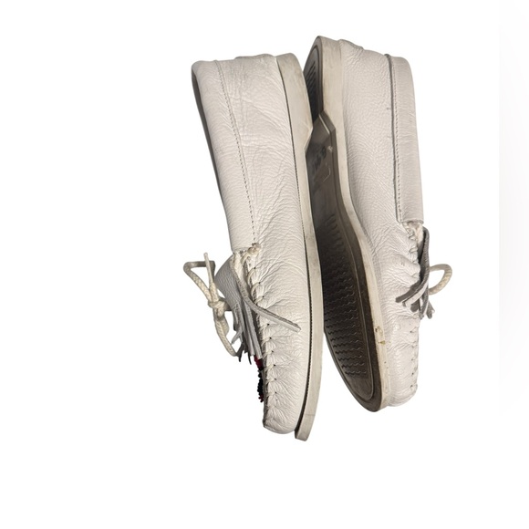 Vintage Minnetonka leather hand beaded Thunderbird Animiki moccasin slip on sz 8 - Picture 4 of 6